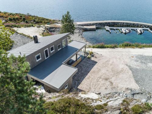 an aerial view of a house on the beach at Holiday Home Hildebu by Interhome in Sørbø