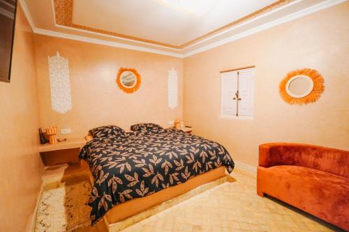 Cama o camas de una habitación en Riad LALLA JIHANE