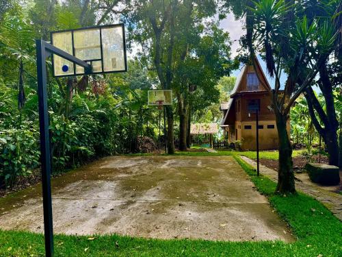 a basketball hoop in front of a house at Paradise of Atitlan in Santiago Atitlán