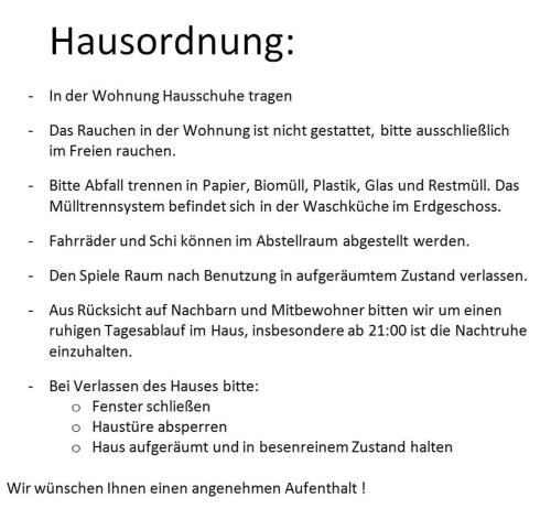 a screenshot of a page of a document at Ferienhaus Bär in Bizau