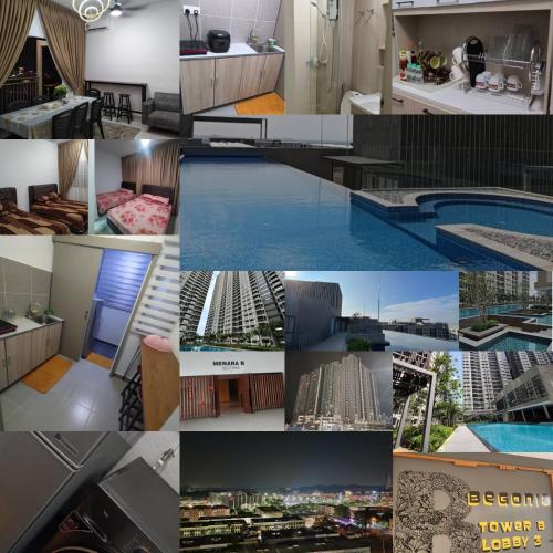 a collage of photos of a hotel with a pool at Sweethome Mummy@Youthcity Nilai in Nilai
