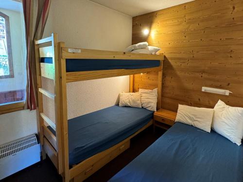 - une chambre avec 2 lits superposés dans une cabine dans l'établissement Appartement Fonctionnel au Pied des Pistes avec Terrasse - Animaux Admis - FR-1-181-2400, à La Plagne Tarentaise