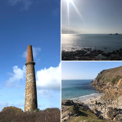 a collage of three pictures of a lighthouse at Archavon Luxury Studio in St Just
