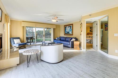 a living room with a couch and a table at Kayaks, Bikes and Bay Access Bradenton Escape! in Bradenton
