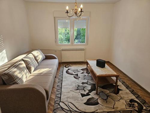 a living room with a couch and a table at Violeta guest house in Petrovaradin