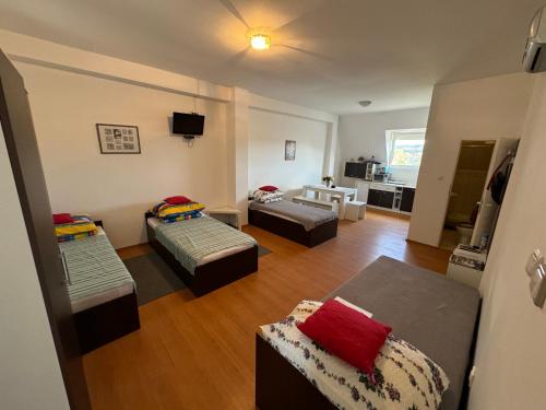 a living room with two beds and a couch at Ana & Patrik #1 in Kladovo