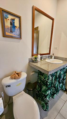 a bathroom with a toilet and a sink at Casa Ejecutiva Boquete in Boquete