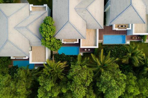 an overhead view of a building with trees and plants at Nha Trang Marriott Resort & Spa, Hon Tre Island in Nha Trang