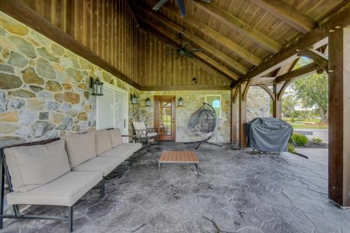 a living room with a couch and a table at Patio and Yard Newly Built Retreat in Ronks! in Ronks