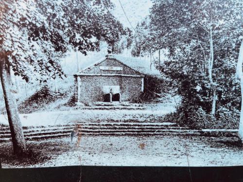 an old photo of a building in the snow at Can Pedra Seca in Camprodon