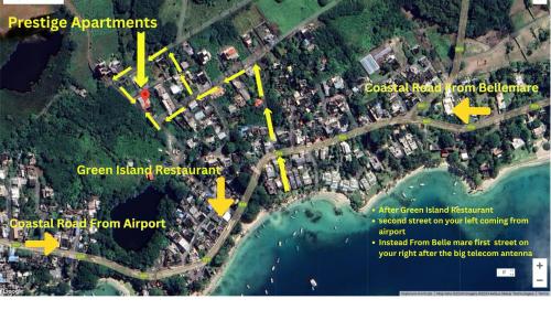 a map of the green island reservation and the green island resort at Garden Suite in Trou dʼ Eau Douce
