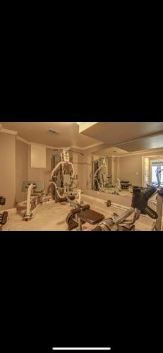 a large room with a gym with machines at The Rezort in Grayson