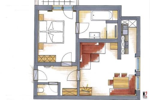 Appartements Haus Ruetzの見取り図または間取り図