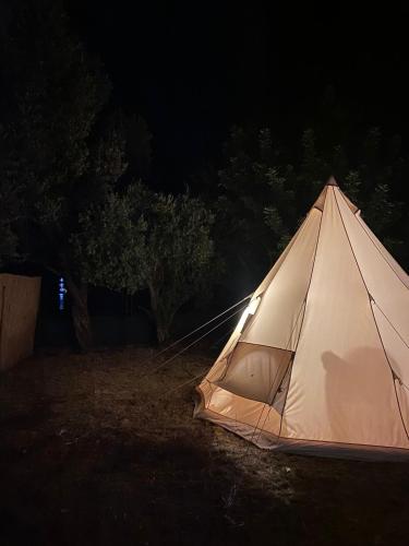 Canvas Tent Near The Agean Sea