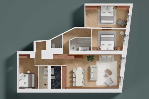 d'un plan d'étage d'une maison dans l'établissement Luxury in the heart or Paris-Notre Dame, à Paris