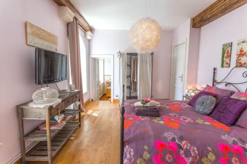 Postel nebo postele na pokoji v ubytování Les Anges