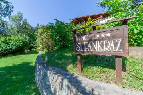 a sign for a hotel stanley park at Hotel St. Pankraz in San Pancrazio dʼUltimo