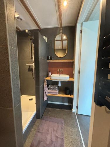 Koupelna v ubytování Tiny House De Smederij
