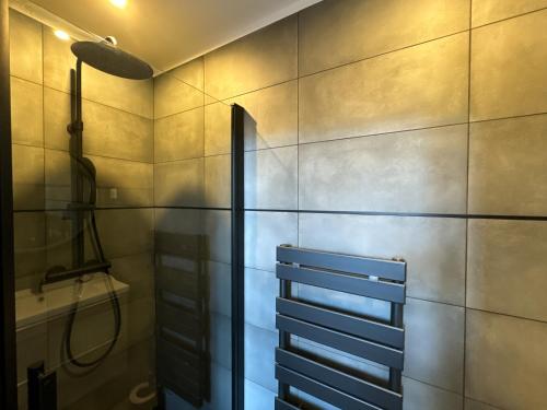 une salle de bain avec une douche, des toilettes et un lavabo dans l'établissement Appartements Centre Cannes, à Cannes