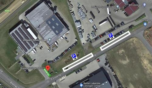 a map of a parking lot with a freeway at Roatel Löningen B213 my-roatel-com in Löningen