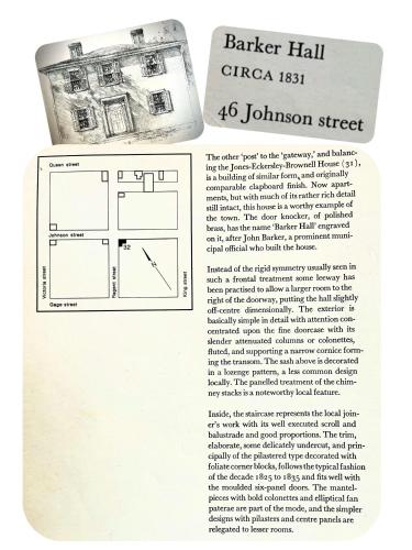 a page of a brochure with a picture of a building at Barker House 3# Suite-heart of oldtown in Niagara on the Lake