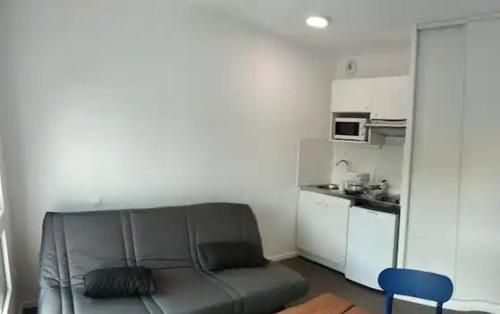 un salon avec un canapé et une cuisine dans l'établissement A4-16 Studio Cosy Toulouse, à Toulouse