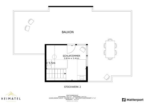 a floor plan of a small apartment with a bathroom at HEIMATEL - Ferienwohnung Braugasse in Wangen im Allgäu