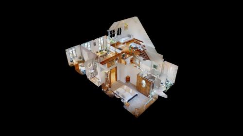 an overhead view of a floor plan of a house at HEIMATEL - Ferienwohnung Braugasse in Wangen im Allgäu