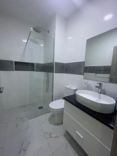Phòng tắm tại Appartement standing praia