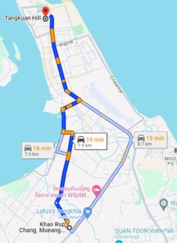 a map of the freeway at ChiShi House Songkhla in Ban Bang Dan