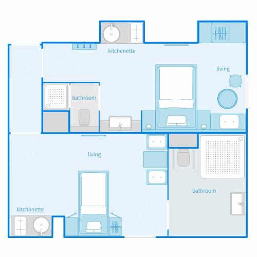a floor plan of a building at smartments Mannheim Hauptbahnhof in Mannheim