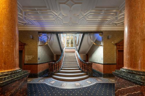a view of a staircase in a building at Cathedral Quarter Hotel - Derby in Derby