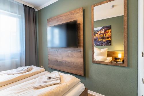 Postel nebo postele na pokoji v ubytování Moderne Appartement Wohnung mit 2 Schlafzimmern im Zentrum von Riesa