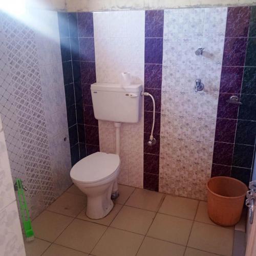 a bathroom with a toilet and a shower at Tsokar Eco Resort in Kiagi
