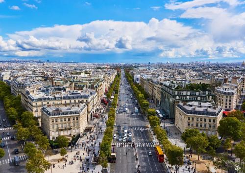 an aerial view of the city of paris at Est Hotel in Paris