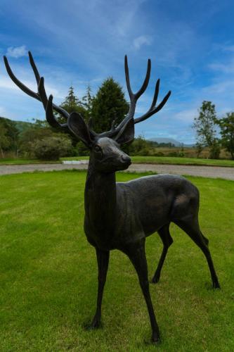 a statue of a deer standing in the grass at Killean Farmhouse B&B in Inveraray