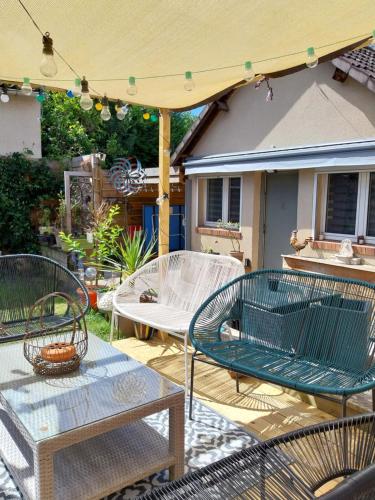 Patio nebo venkovní prostory v ubytování Maison champêtre