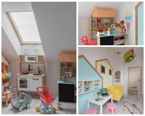 Kuchyň nebo kuchyňský kout v ubytování WILLA MAGNOLIA - Apartamenty i Pokoje - ROWERY, POKÓJ ZABAW, KAWA Z EKSPRESU