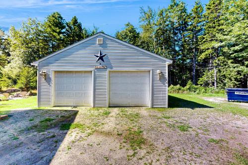 a garage with a star on the top of it at North Star in Georgetown