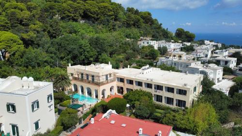 an aerial view of a large white building at Hotel Villa Sarah in Capri