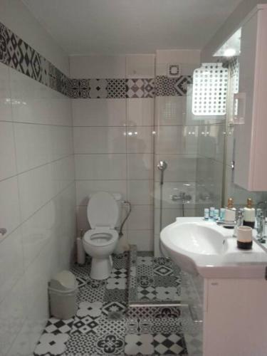 a bathroom with a toilet and a sink at teris123 in Florina
