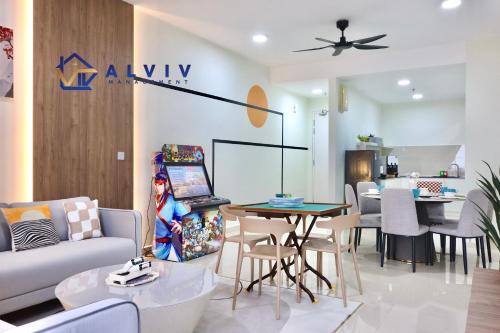 NEW! The Apple Residence I 2-3BR I Game I 5min Jonker - Managed by Alviv Homestayにあるシーティングエリア