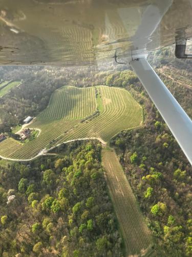 an aerial view of a field from an airplane at Tenuta Valdomini in Attimis