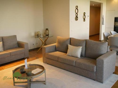 a living room with a couch and a table at Olive Nature Hotel & SPA - Quinta Valle de Passos in Valpaços
