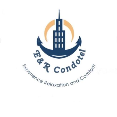 a logo for a hotel condominium with a building at E & R Staycation Condotel near Mall of Asia in Manila