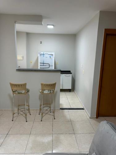 Dapur atau dapur kecil di Apartamento aconchegante em Cuiaba prox Alphaville