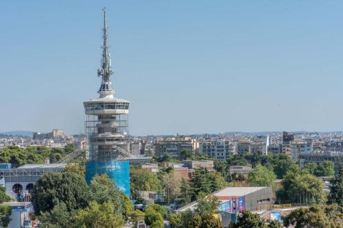 a view of a city with a tower at Houseloft Grand Vista in Thessaloniki