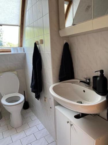 Bilik mandi di Hübsches 1-Zimmer Appartement