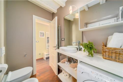 ロヴィニにあるApartment Mediterraneoのトイレと洗面台のあるバスルーム