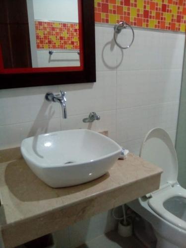 Bilik mandi di Condominio de Cabañas Cangrejo Azul